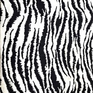 Vintage Joann Soft Flannel Fabric 1 Yard 90s Bold Black White Tiger Stripe